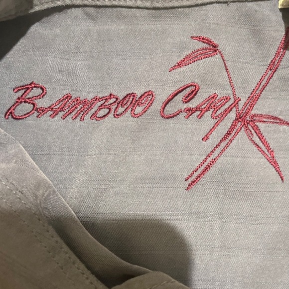 Bamboo Cay Men's Short Sleeve Button Up Shirt Embroidered Musical Instruments L - Picture 3 of 10